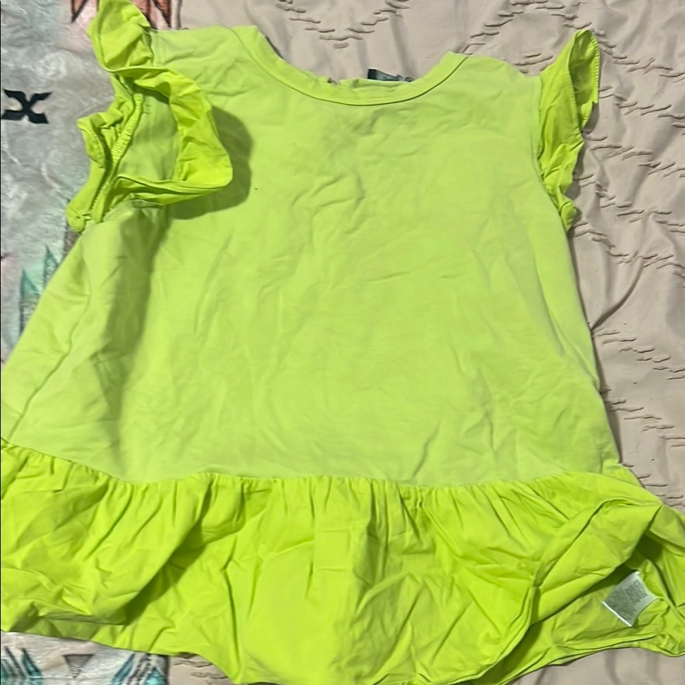 Vibrant Lime Ruffle Blouse